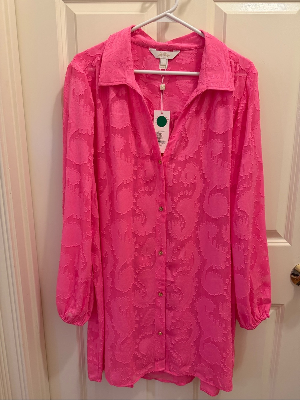 Lilly Pulitzer Hot Pink Paisley Midi Dress/coverup up